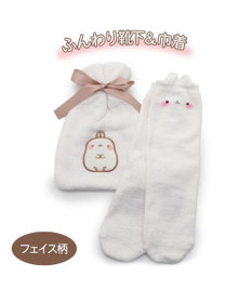 Mother garden マザーガーデン MOLANG モラン ふんわり靴下 & 巾着 セット くつした21～24cm 《ドリーミング柄 /フェイス柄》