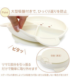 Mother garden しろたん シリコン ベビー食器セット 《顔ぼん柄》  箱入り