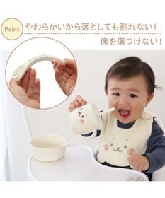 Mother garden しろたん シリコン ベビー食器セット 《顔ぼん柄》  箱入り