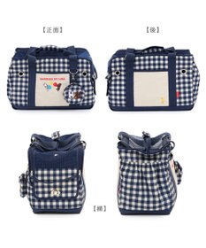 PET PARADISE リサとガスパール ギンガムキャリーバッグ  《紺》S 超小型犬 約1.5～4㎏