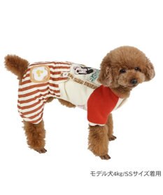 PET PARADISE ディズニー ミッキーマウス ストライプ パンツつなぎ 小型犬