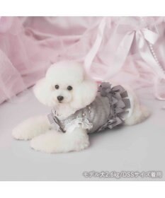 PET PARADISE cherircouture ヘムリボンツイードベスト 《グレー》 小型犬
