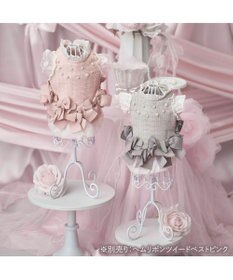 PET PARADISE cherircouture ヘムリボンツイードベスト 《グレー》 小型犬