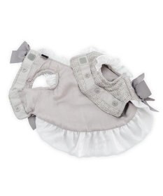 PET PARADISE cherircouture ヘムリボンツイードベスト 《グレー》 小型犬