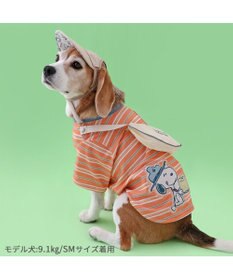 PET PARADISE スヌーピー お揃いTシャツ マルチボーダー 《オレンジ》 中型犬 大型犬