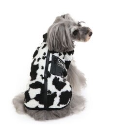 PET PARADISE Lee 背開き ボアベスト 牛柄 《ブラック》 小型犬