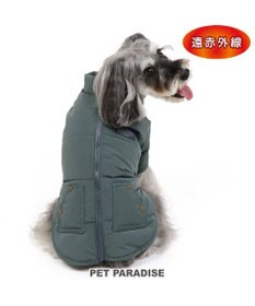 PET PARADISE ペットパラダイス 遠赤外線 綿入りコート 《青灰 》　小型犬