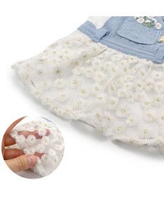 PET PARADISE ペットパラダイス スカートつなぎ 《花 刺繍》 小型犬