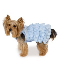 PET PARADISE ペットパラダイス お花 ふりふり ワンピース 《ブルー》 小型犬