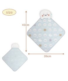 Mother garden しろたん 総柄 ガーゼ マスコット付き ハンドタオル  30cm×30cm