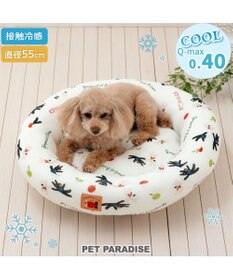 PET PARADISE リサとガスパール 接触冷感 カドラー 《リンゴ柄》 丸型 M 小型犬