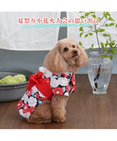 PET PARADISE 犬の服 夏 犬服 浴衣 椿柄 赤  【小型犬】