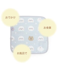 Mother garden しろたん 総柄 ガーゼハンカチ 四重ガーゼ ベビータオル