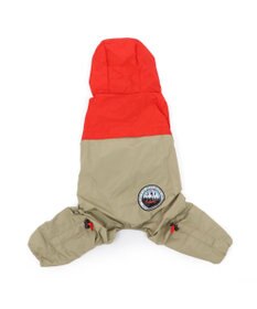 PET PARADISE ペットパラダイス 足付 レインコート 《赤》 小型犬