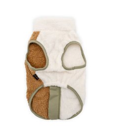 PET PARADISE ペットパラダイス 切替え 背開き ジップアップ ベスト 《ブラウン》 小型犬