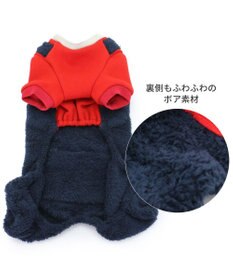 PET PARADISE スヌーピー ボア パンツ つなぎ 《アップリケ ネイビー》 小型犬