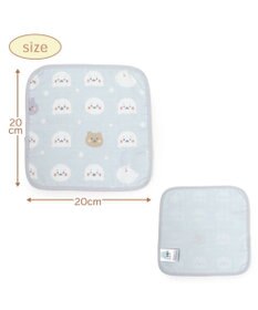 Mother garden しろたん 総柄 ガーゼハンカチ 四重ガーゼ ベビータオル