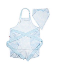 Mother garden マザーガーデン フリルエプロン 三角巾付き 130～150cm 《ふわねこ柄》