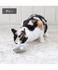 猫 おもちゃ ねずみ コーデュロイ 《 グレー/ ホワイト 》, グレー, 0