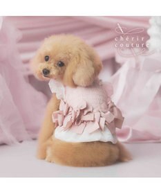 PET PARADISE cherircouture ヘムリボンツイードベスト 《ピンク》 小型犬
