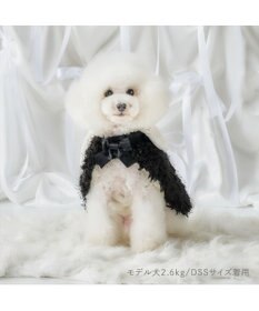 PET PARADISE cherircouture ドットリボン ポンチョ 《ブラック》 小型犬