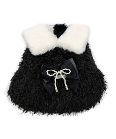 PET PARADISE cherircouture ドットリボン ポンチョ 《ブラック》 小型犬