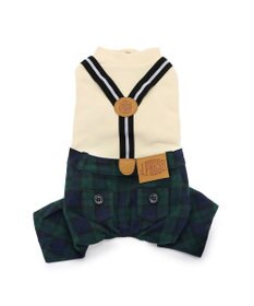 PET PARADISE J.PRESS ブラックウォッチ パンツつなぎ  小型犬