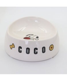 PET PARADISE 【受注生産】スヌーピー えさ皿 食器 名前と誕生日が入ります！  オーダーメイドフードボウル【大】