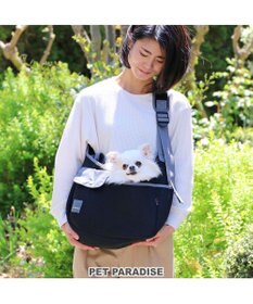 PET PARADISE ソフト メッシュスリング キャリーバッグ【超小型犬】 ブラック / ホワイト