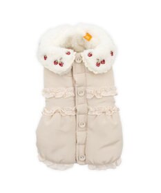 PET PARADISE ペットパラダイス 遠赤外線 苺襟付き 綿入れ ベスト  小型犬