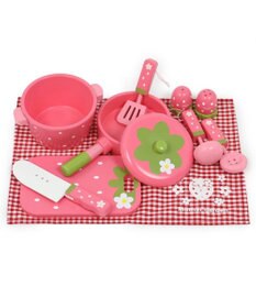 Mother garden  マザーガーデン 野いちごままごと キッチンツールセット《粒々いちご柄 》