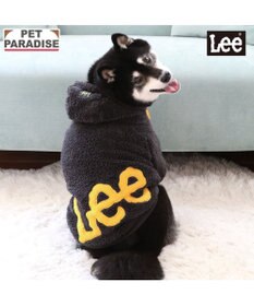 PET PARADISE Lee ロゴ ボアパーカー 《グレー》 中型犬 大型犬