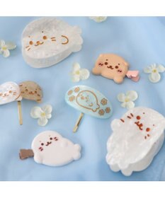 Mother garden しろたん ぷっくり 前髪クリップ 2個入り 《ごろね/しろたん＆らっこいぬ》 単品