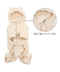 PET PARADISE ペットパラダイス くまちゃん  綿入り オール 《チェック柄》 小型犬