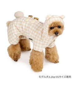 PET PARADISE ペットパラダイス くまちゃん  綿入り オール 《チェック柄》 小型犬