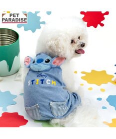 PET PARADISE ディズニー スティッチ 顔 ロンパース 《水色》小型犬