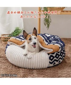 PET PARADISE ペットパラダイス 遠赤外線 丸型 寝袋 《カントリー柄》 Ｍ