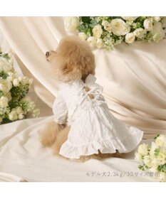 PET PARADISE cherircouture フリルリボン ワンピース 《ホワイト》 小型犬
