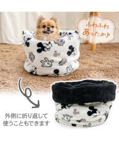 PET PARADISE ディズニー ミッキーマウス 白黒 筒型寝袋 Ｓ