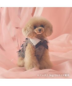 cherircouture メニーリボンファーベスト 《グレー》 小型犬