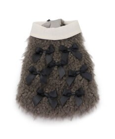 PET PARADISE cherircouture メニーリボンファーベスト 《グレー》 小型犬