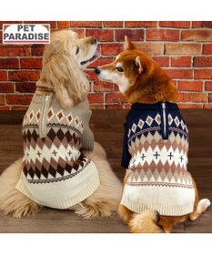 PET PARADISE ペットパラダイス ハーフジップアップ ニット 《ネイビー》 中型犬 大型犬