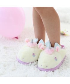 Mother garden マザーガーデン ユニコーン ふわふわ キッズスリッパ  《クリーム》