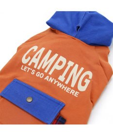 PET PARADISE 四角ポケット付きパーカー《オレンジ》【中型犬】【大型犬】