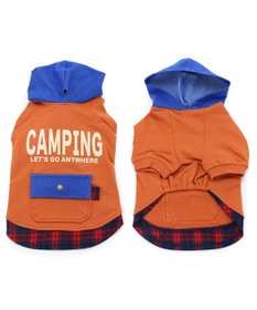 PET PARADISE 四角ポケット付きパーカー《オレンジ》【中型犬】【大型犬】