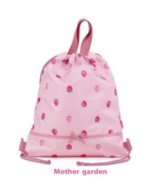 Mother garden マザーガーデン 野いちご お着替え巾着リュック 《レトロストロベリー柄》