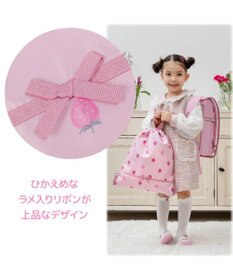 Mother garden マザーガーデン 野いちご お着替え巾着リュック 《レトロストロベリー柄》