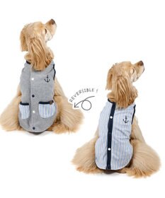 PET PARADISE ペットパラダイス  やさしいベスト 《錨 刺繍》 背中開き 中型犬 大型犬