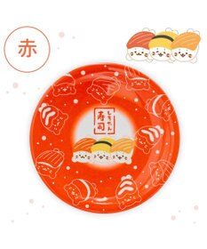 Mother garden しろたん メラミン寿司皿 《赤》
