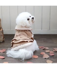 PET PARADISE ペットパラダイス フリルポンチョ 《ブラウン》  超小型犬 小型犬